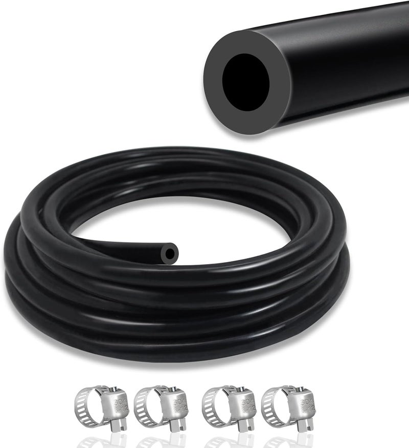 SDZONGES خرطوم فراغ للسيارات، 5 قدم، قطر داخلي 1/4" (6 مم) خرطوم فراغ، ضغط أقصى 130 PSI (يشمل 4 مشابك). - Image 1